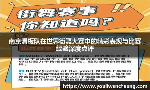 南京滑板队在世界街舞大赛中的精彩表现与比赛经验深度点评
